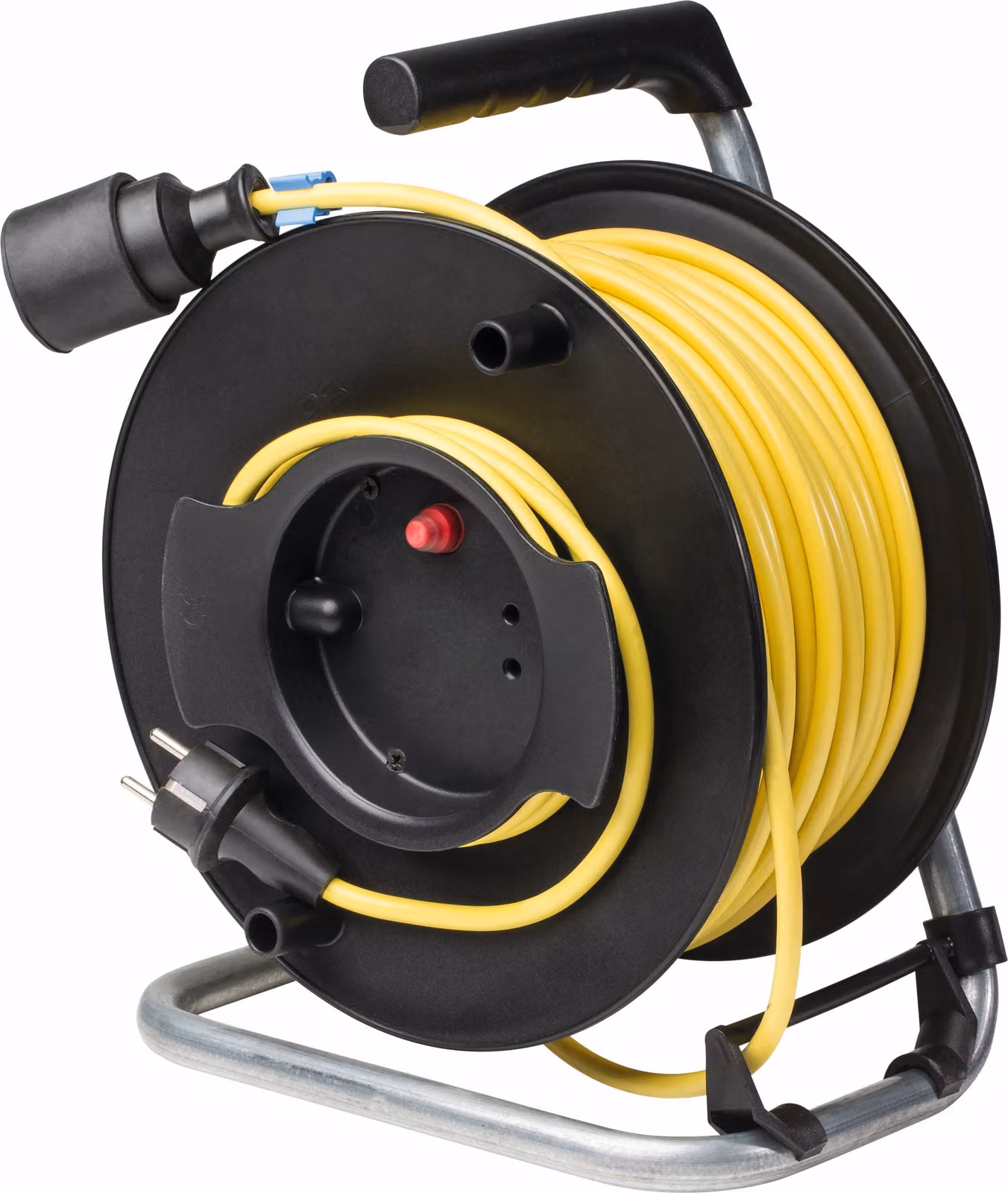 Bobina per dispositivi di sicurezza as-Schwabe 25 m, 230 V, 16 A, cavo corazzato con spina Schuko 3G1,5, IP44
