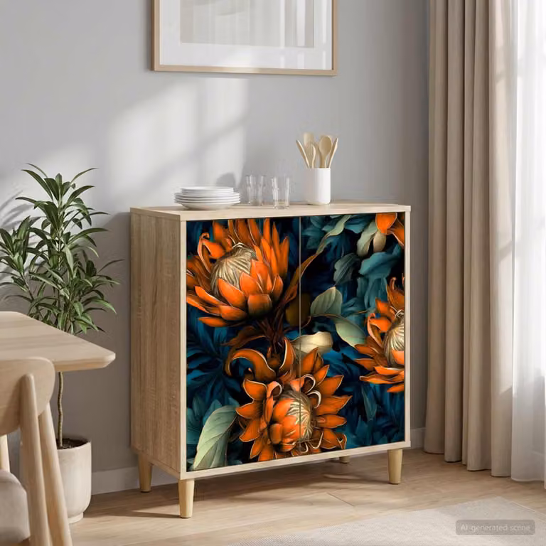 Credenza moderna vidaXL LOCHEM in legno ingegnerizzato color marrone, L 69 cm x P 33 cm x H 75 cm
