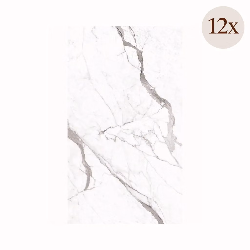 Set da 12 Pannelli Decorativi Cigole DMORA Effetto Marmo Bianco L: 60 cm, P: 0,3 cm – 2