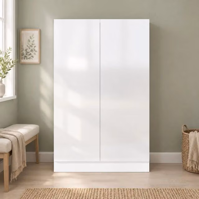 Scarpiera a 5 livelli con ripiani regolabili e chiusura ammortizzata per ingresso in legno bianco 72 × 34,5 × 103 cm