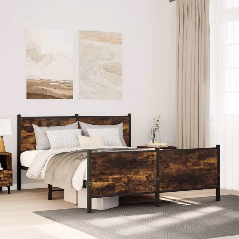 Giroletto in metallo vidaXL con finitura rovere fumo L 150 cm x P 200 cm