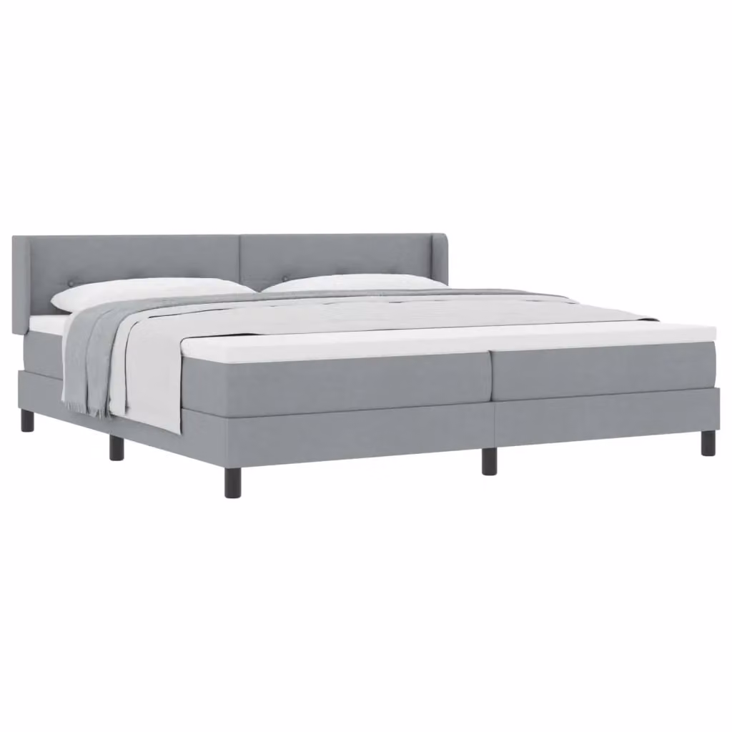 Letto a molle con testiera vidaXL in tessuto grigio L: 200 cm, P: 200 cm, H: 280 cm – 2