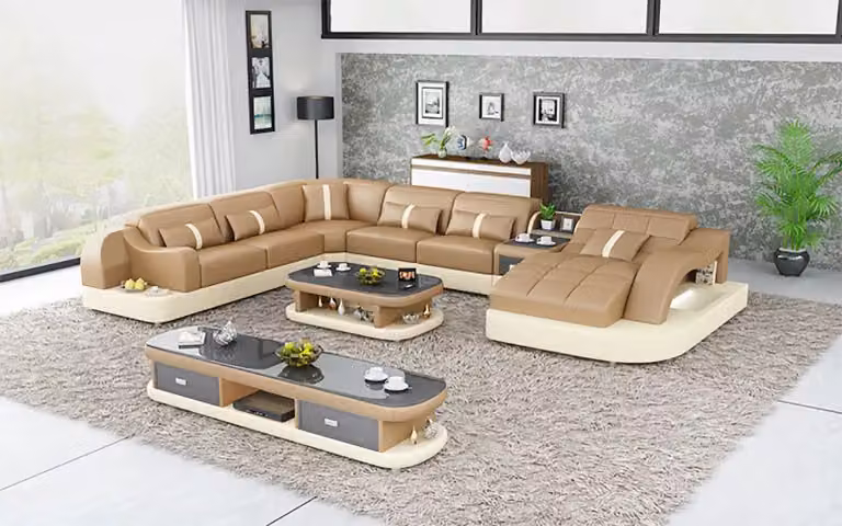 Design Sofa Komplettset Garnitur Polster Ecksofa Eckcouch Couch Sideboard Tisch