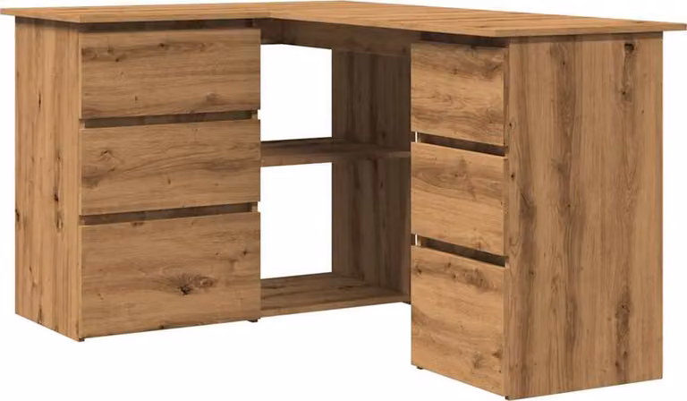Scrivania Angolo Rovere Artigianale 145x100x76 cm Truciolato