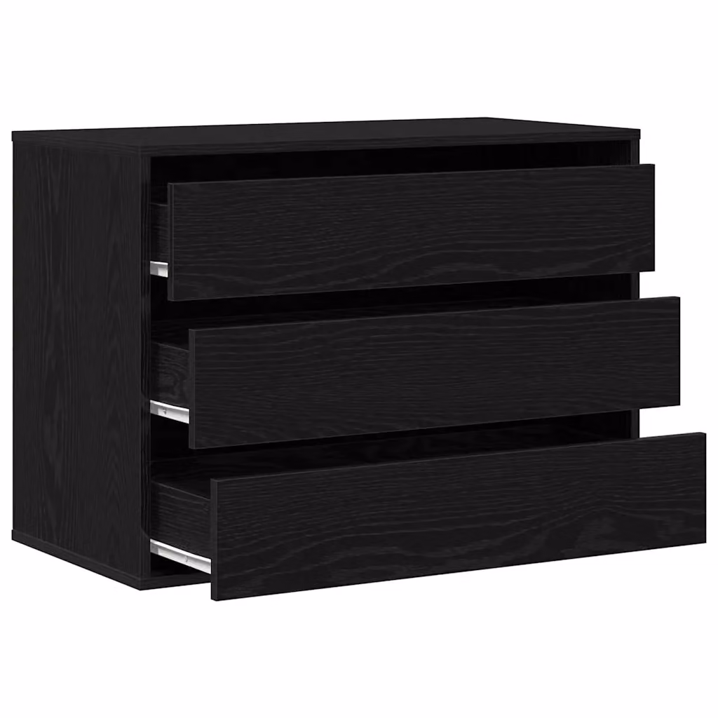 Mobile contenitore moderno HELLOSHOP26 in legno composito nero opaco L: 80 cm, P: 41 cm, H: 58 cm – 2