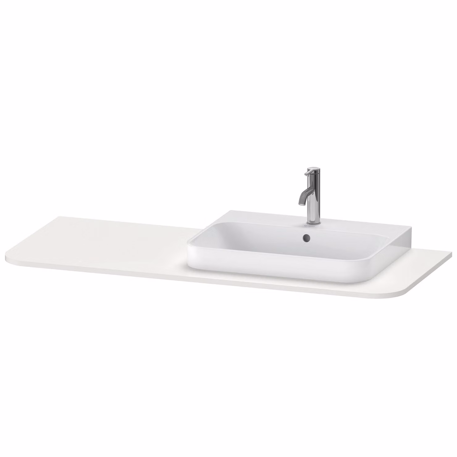 Duravit Happy D.2 Plus Console 1300x550 mm, 1 découpe à droite, pour meuble sous-lavabo HP4942, HP4962, HP4972, HP031KR3939, HP031KR3939