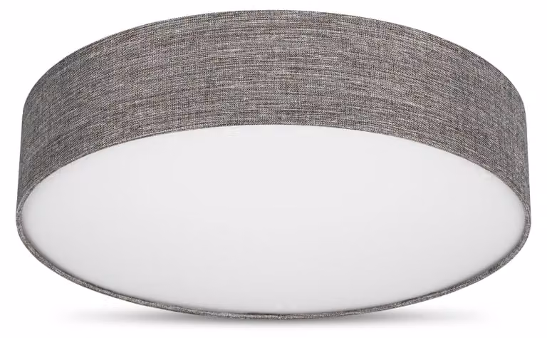 Lampada a soffitto REV - 50 cm, paralume in tessuto con aspetto vintage, color marrone e argento