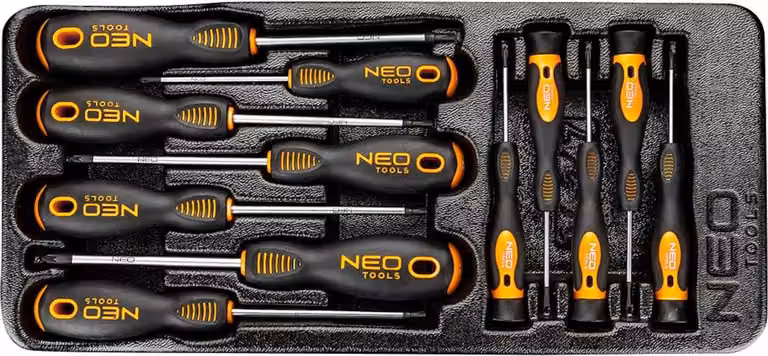 NEO TOOLS Cacciaviti PZ, TX, di precisione, set di 12 pezzi, inserto