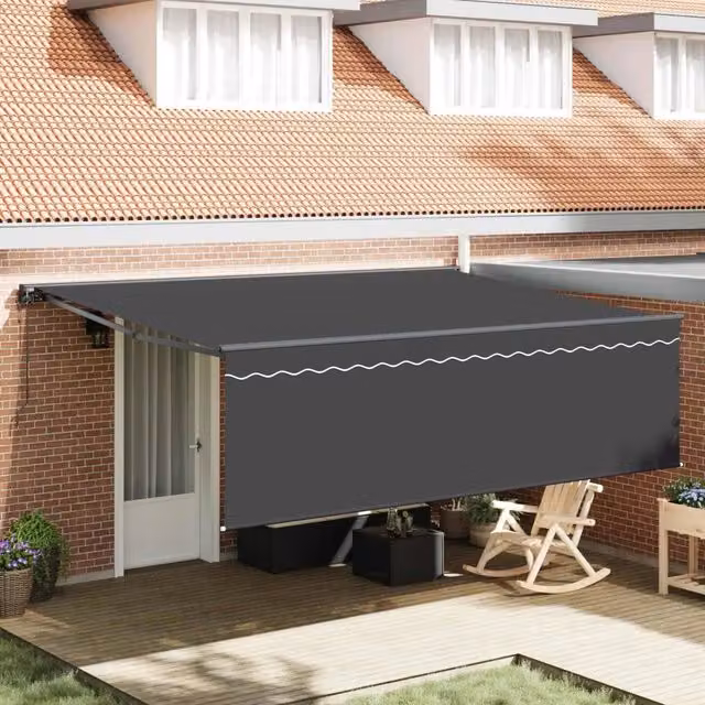 Tenda retrattile Antracite 450 × 350 cm Poliestere e Alluminio 3330874