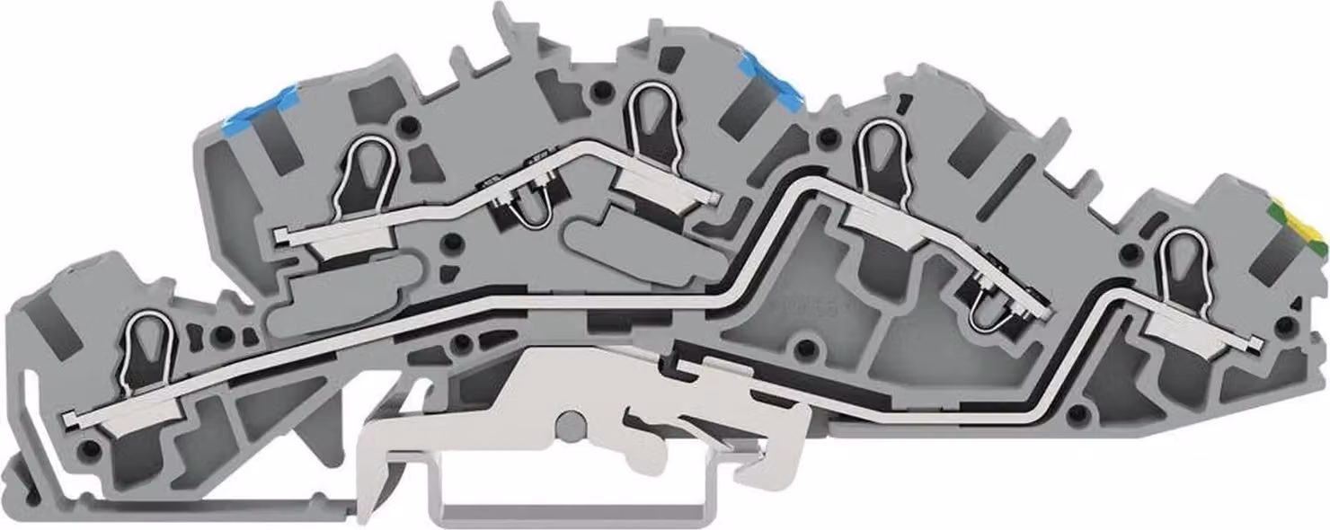 Morsetto per installazioni Wago N/L/PE 6 mm², grigio, 1 pz.