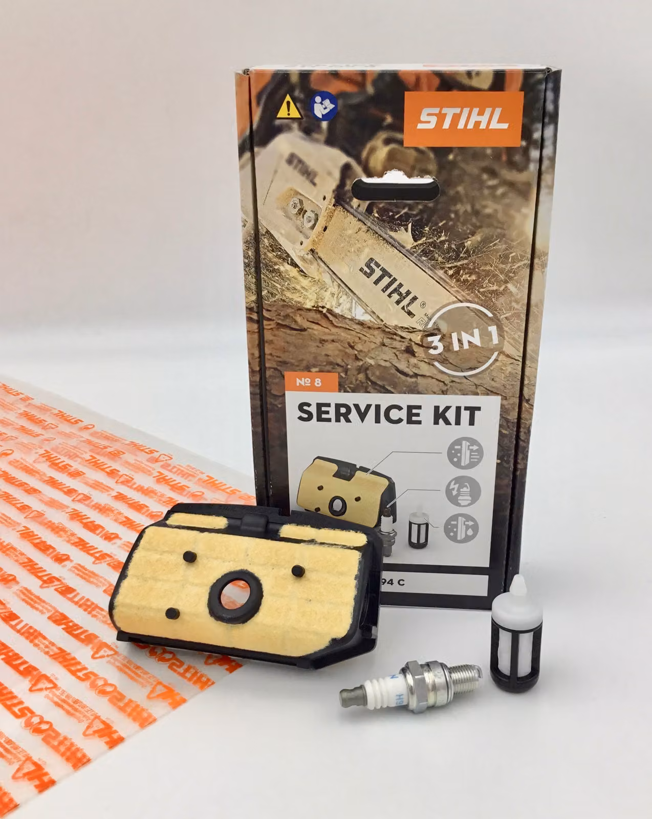 Kit di manutenzione STIHL 8 MS 193 C, MS 194 C 11370074100 Filtro, candela di accensione
