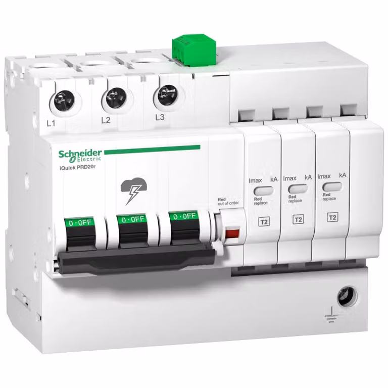 Schneider Electric Scaricatore di sovratensione iQuick PRD40r, moduli di protezione innestabili 3P, Imax 40 kA A9L16293