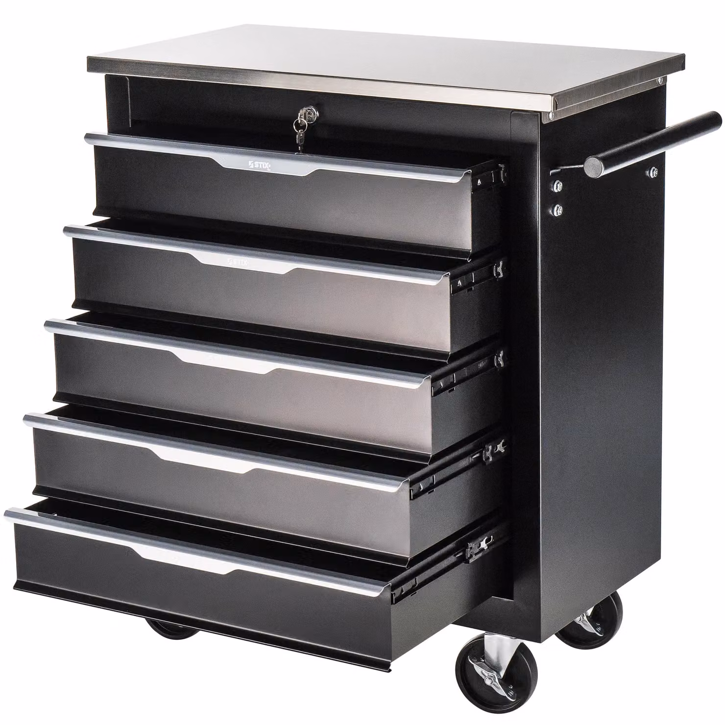 Armadio da officina STIX, carrello portautensili, 5 cassetti, ruote con freno, GarageGo P5