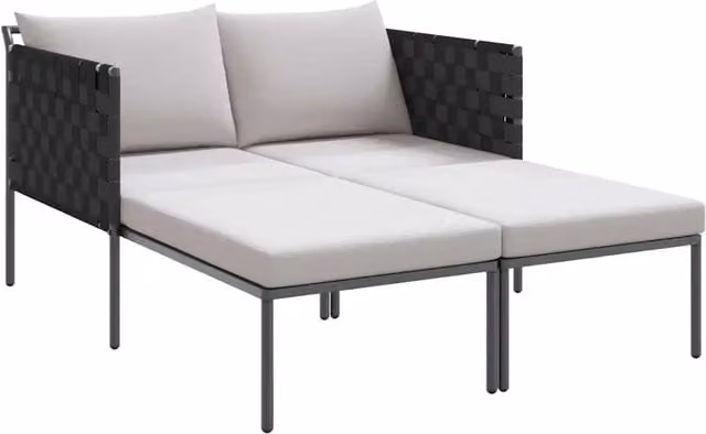 Lettino da Lettino sole | Sdraio da giardino | Lettino da sole con cuscino Antracite 153 x 115 x 69.5 cm