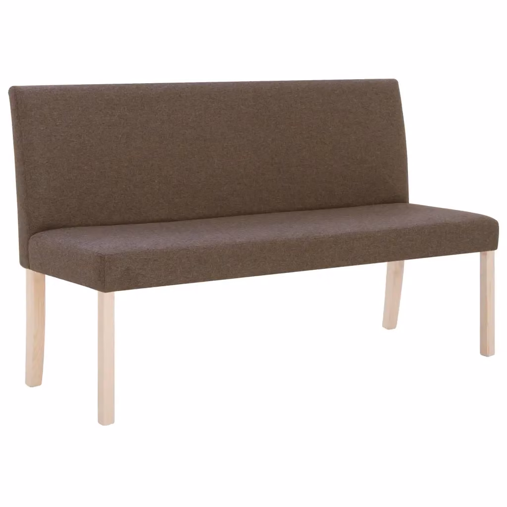 Panca da pranzo vidaXL in legno di pino e poliestere, Marrone, L: 139,5 cm – 2