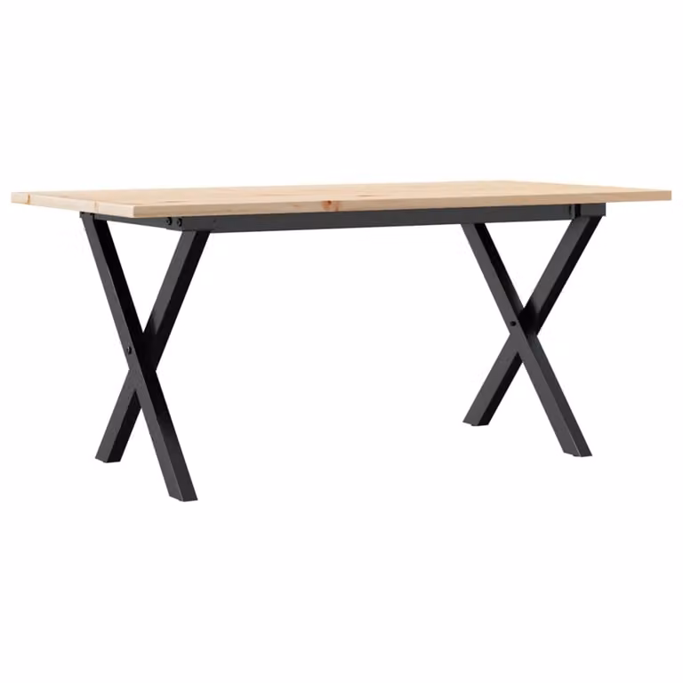 Tavolino da Salotto Telaio a X 90x40x45 cm Legno Pino e Acciaio