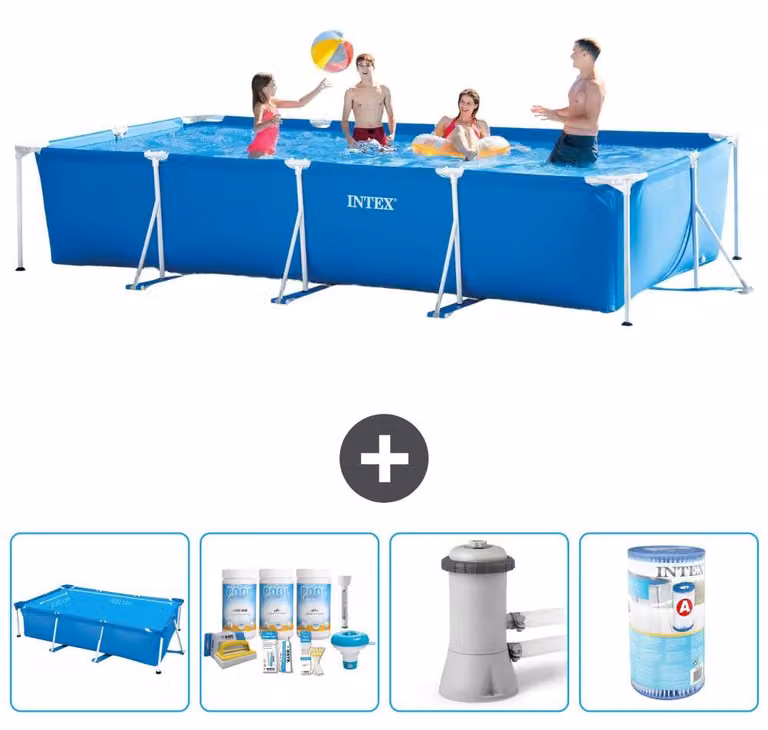 Piscina fuori terra rettangolare - 450x220x84 cm - composta da 5 elementi - modello S30244