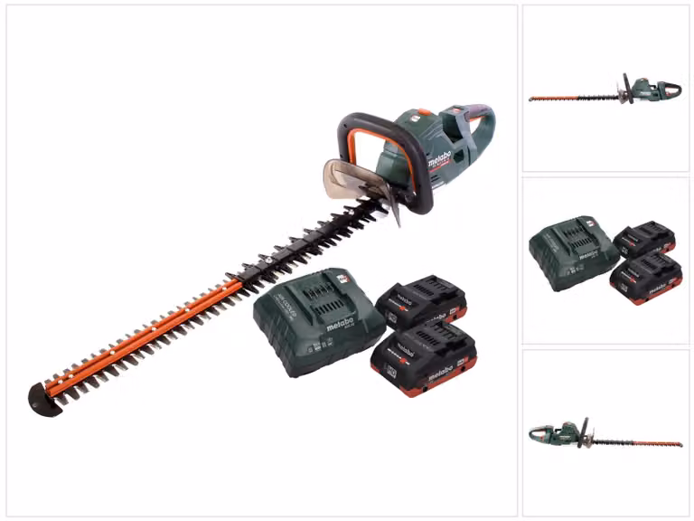Tagliasiepi a batteria Metabo HS 18 LTX BL 75 18 V 75 cm senza spazzole + 2x batteria 4,0 Ah + caricatore