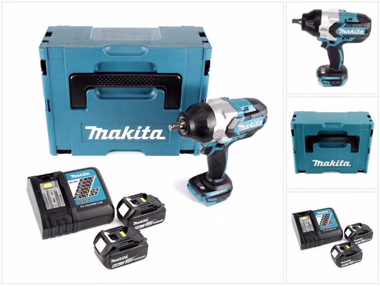 Avvitatore a impulsi a batteria Makita DTW 1002 RTJ 1/2" 18V 1000Nm brushless + 2x batteria ricaricabile 5.0Ah + caricabatterie + Makpac