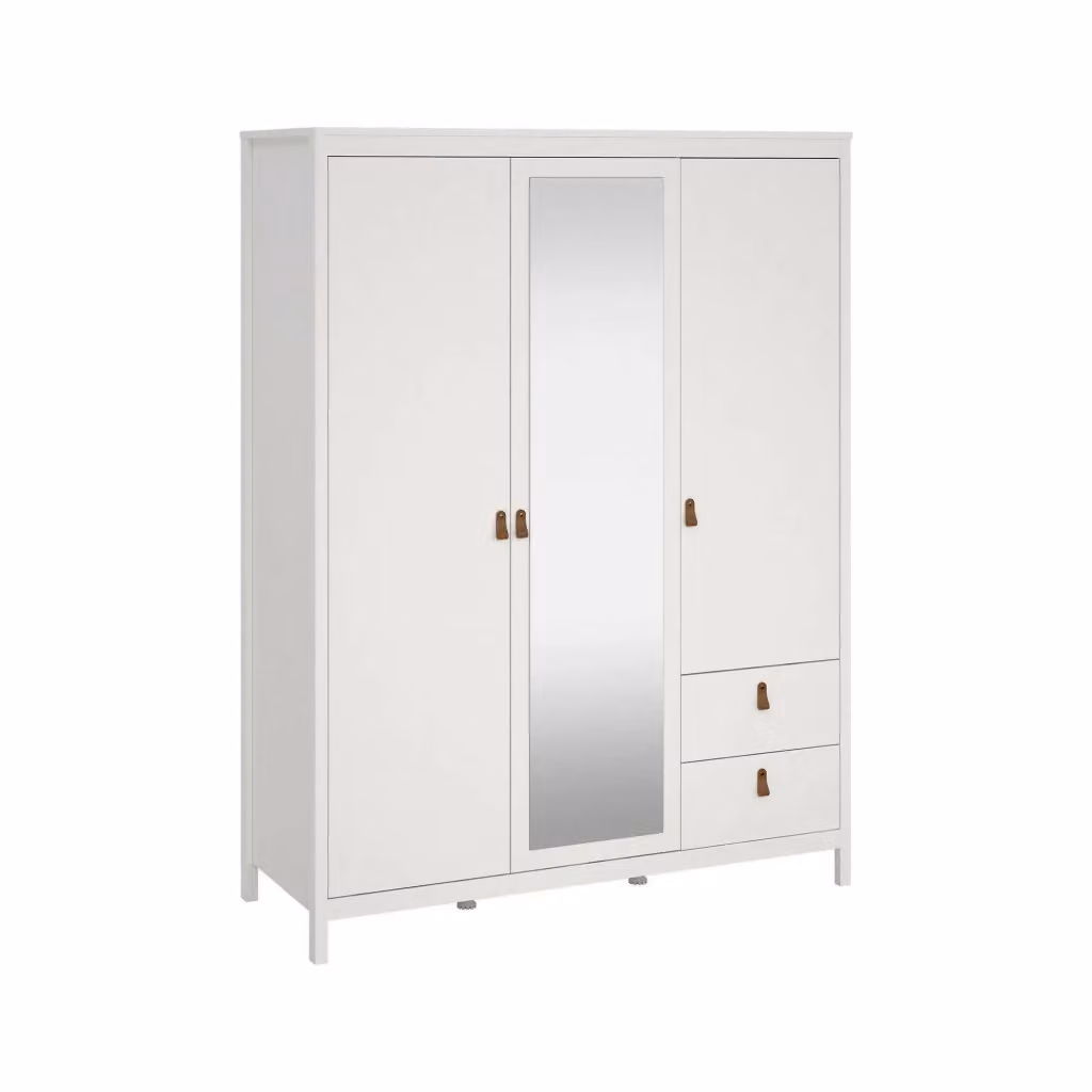 Armadio 3 ante Rufina DMORA per camera da letto, bianco opaco, L: 150 cm, P: 58,4 cm, H: 199 cm – 2