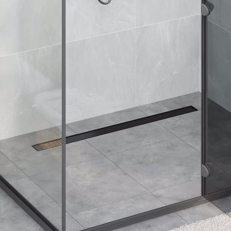 vidaXL Drenaggio doccia 2 in 1 in Acciaio Inox 304 Nero, Lunghezza: 90 cm