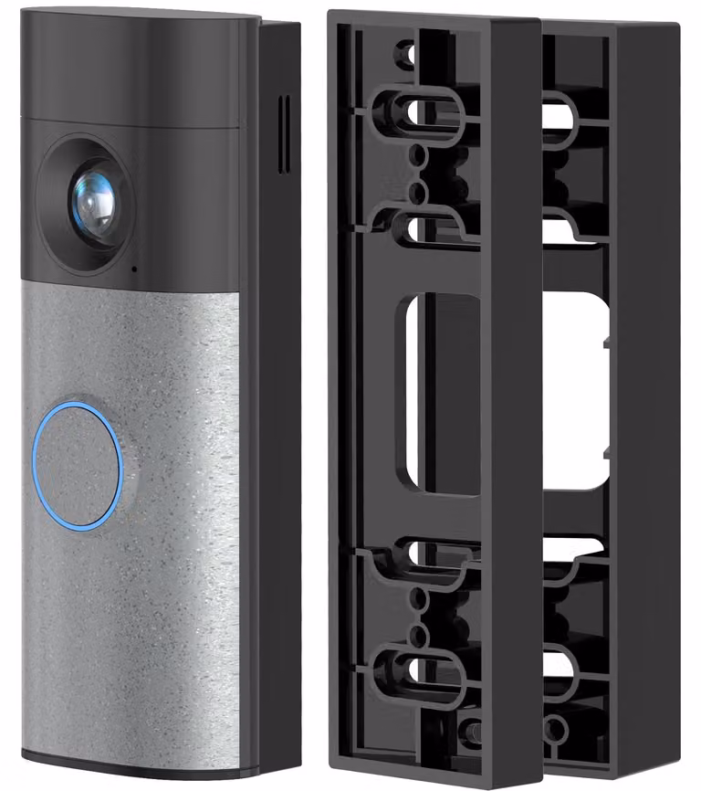 Supporto regolabile per l'installazione dell'unità di alimentazione a batteria per videocitofoni Ring (modelli Doorbell/Pro/Plus)