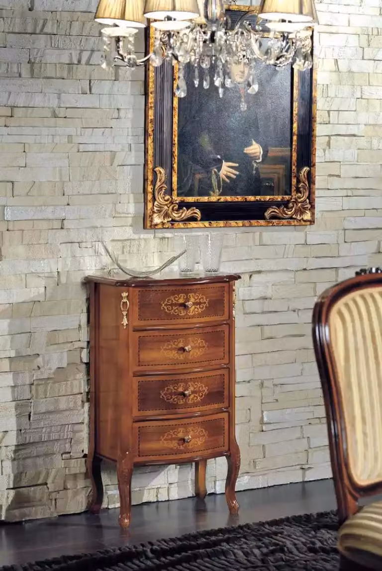 Klassische Luxus Kommode Braunes Holz Wohnzimmer Möbel Design