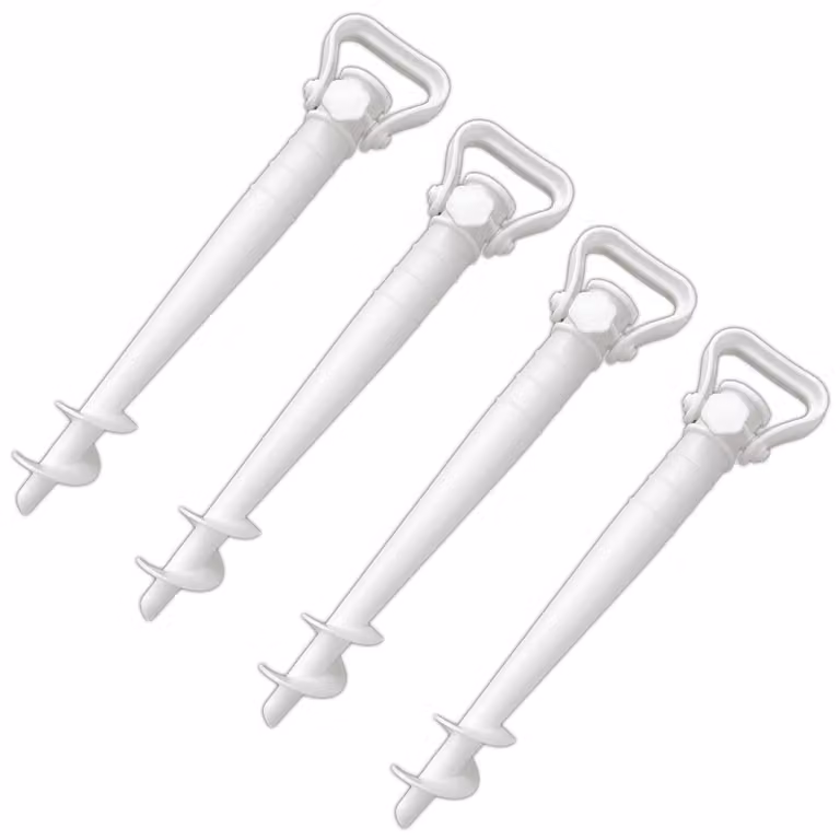 Set di 4 supporti per ombrelloni con tasselli da terra; supporti per ombrelloni da fissare nel terreno; supporti universali in plastica per ombrelloni da 20-37 mm