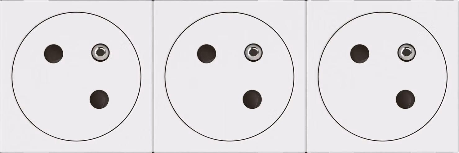 M45: Presa DLP 3x2P+Z, connessione automatica - 6 moduli, bianco, 16A-250V~