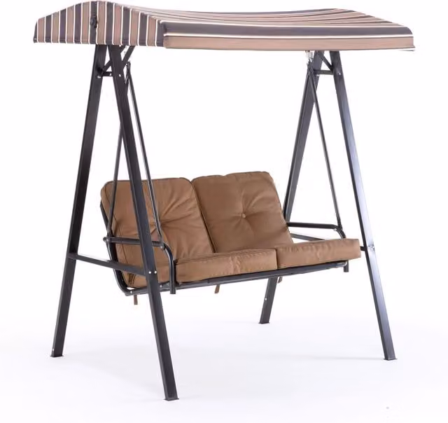 Dondolo da Giardino 2 Posti 145x106x174 cm in Acciaio Ischia