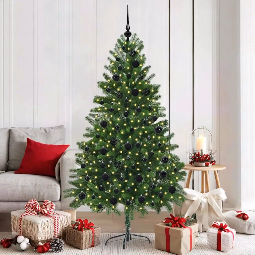 vidaXL Albero di Natale con 300 LED con supporto Verde 180 cm PE
