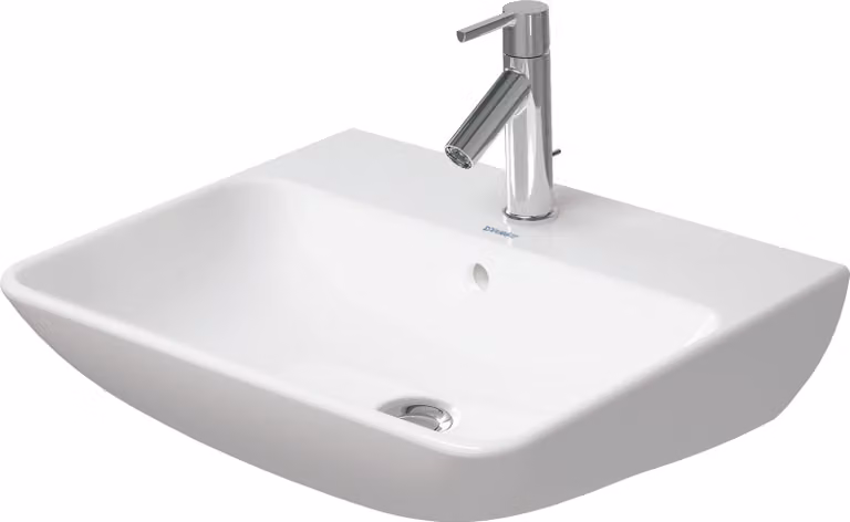 Duravit ME by Starck lavabo avec trop-plein, avec plage de robinetterie, 1 trou pour robinetterie, 550mm, 2335553200, 2335553200