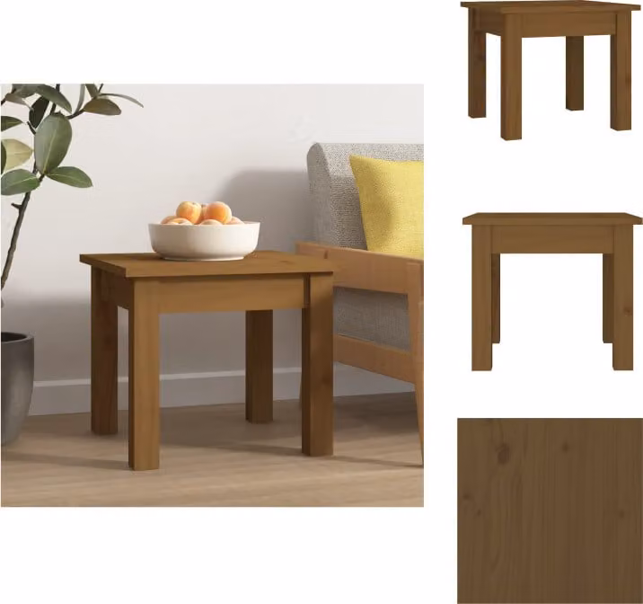 vidaXL Tavolino da caffè marrone miele 35x35x30 cm in legno di pino massiccio - Tavolini da caffè