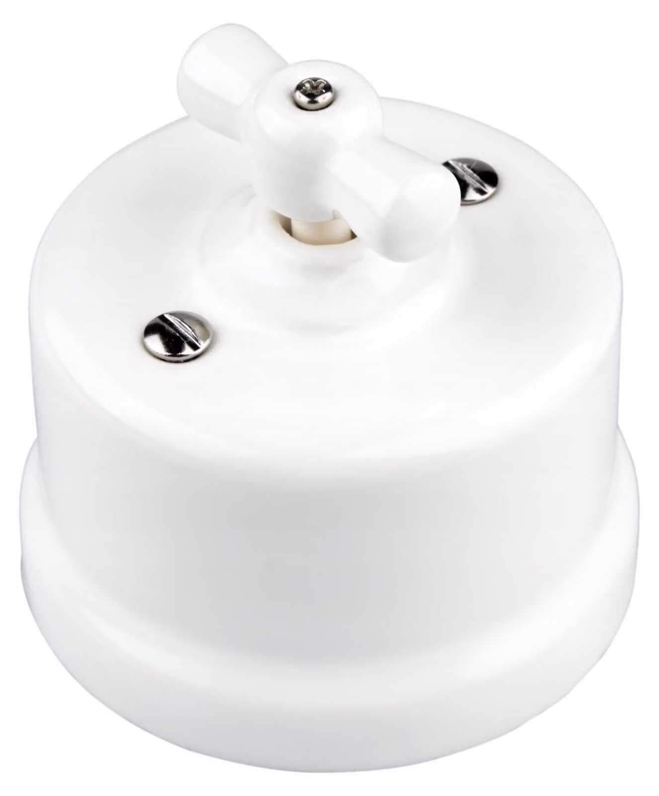 Interruttore rotativo in Vetroceramica bianco, modello TG ELECTRO RCS-210XW, da montare a parete
