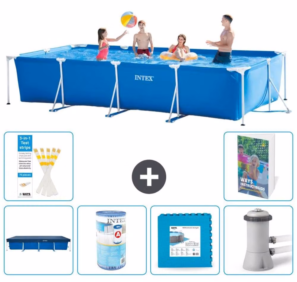 Piscina fuori terra rettangolare - 450x220x84 cm - composta da 5 elementi - modello S146