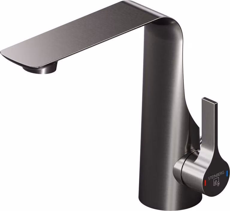 Steinberg Série 290 Mitigeur de lavabo, avec cartouche céramique, avec garniture de vidage, saillie 150mm, 2901000BGM, 2901000BGM