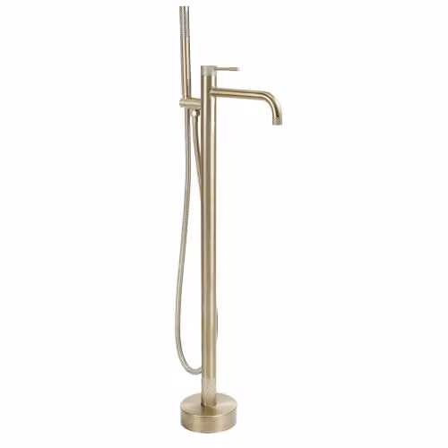 Rea - Rubinetto per vasca da bagno Venti dorato spazzolato - 26 x 16 x 115 cm