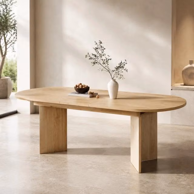 Tavolo da pranzo allungabile 160x80 cm rovere – bordi arrotondati, 4-6 persone