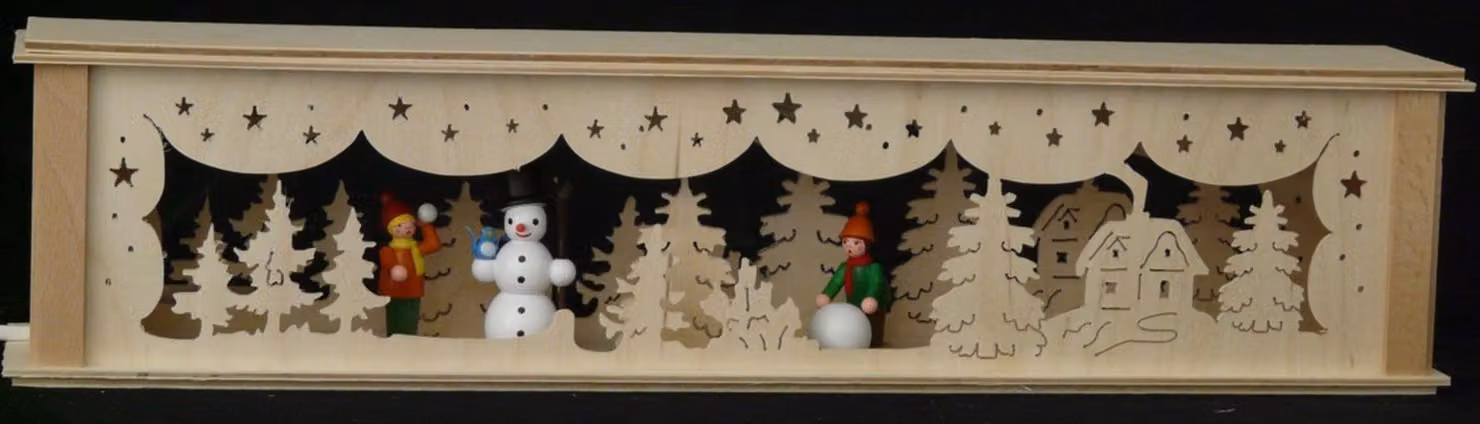 Aumento di livello per giardino con decorazione a forma di pupazzo di neve, ideale per bambini, con illuminazione. Dimensioni: 52x10x10 cm. Nuovo