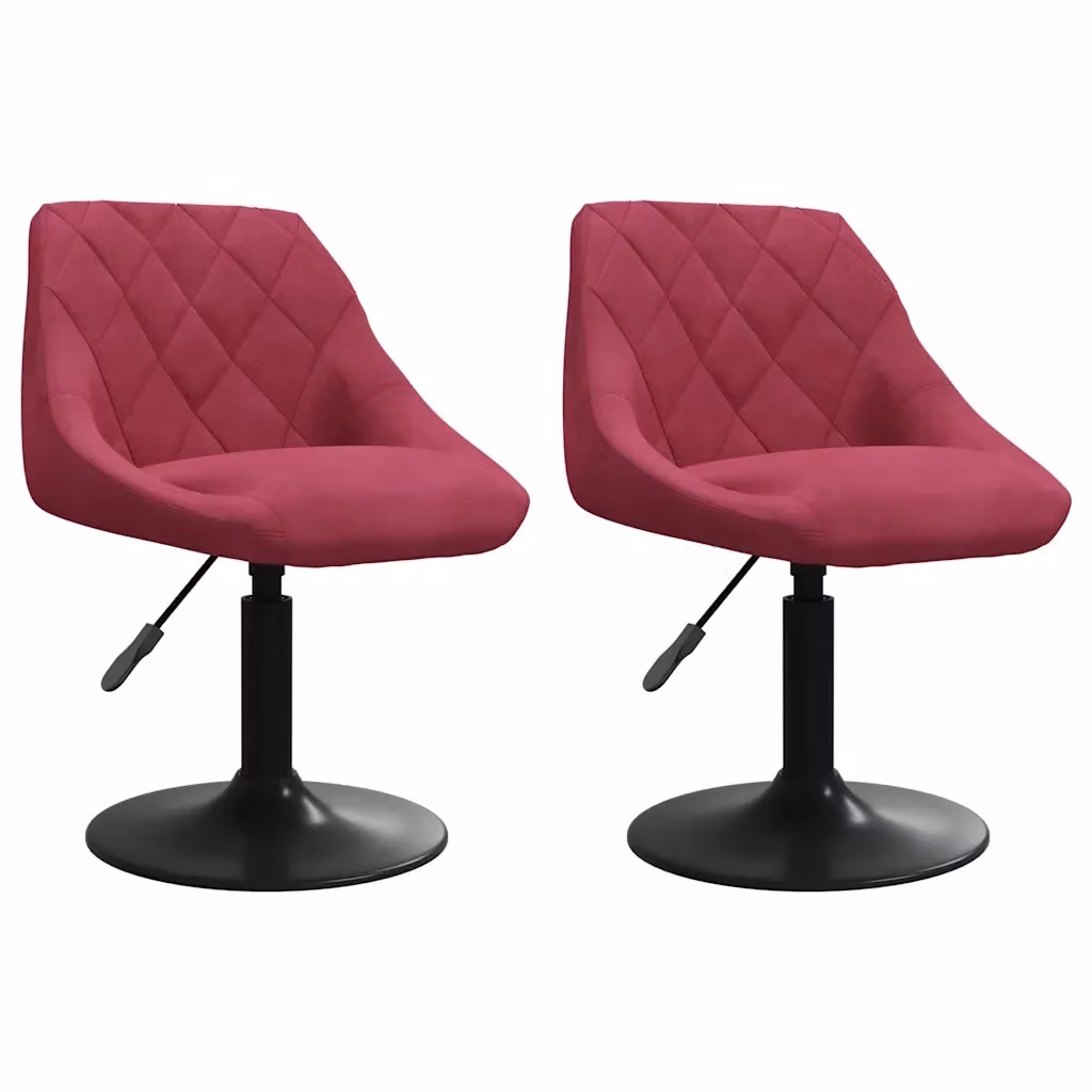Set di 2 sedie da pranzo girevoli vidaXL in velluto rosso moderno – 2