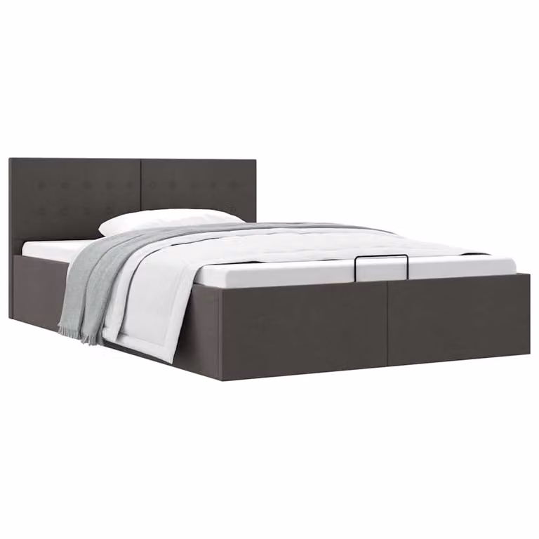 vidaXL Giroletto Idraulico con Contenitore in Tessuto Grigio L/P/H: 120 x 200 x 73 cm
