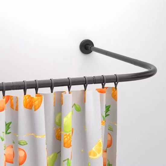 Maniglia per doccia L flessibile 75-170 cm - Acciaio inossidabile con anelli - Ideale per bagno e cameretta