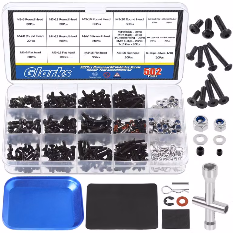 Solidchoice - Kit di viti universali per telecomandi (RC) con strumenti inclusi