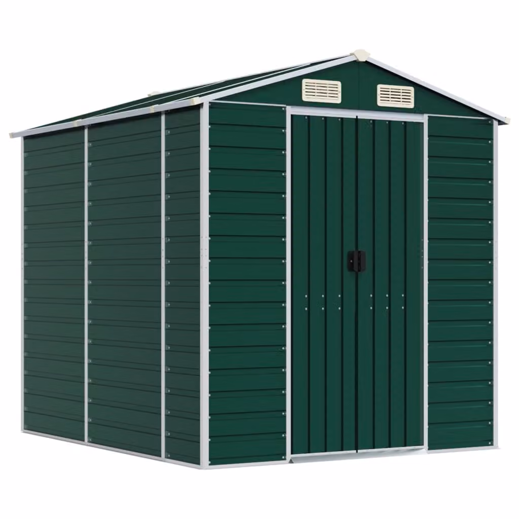 Casetta da giardino verde 191x215x198 cm in acciaio zincato