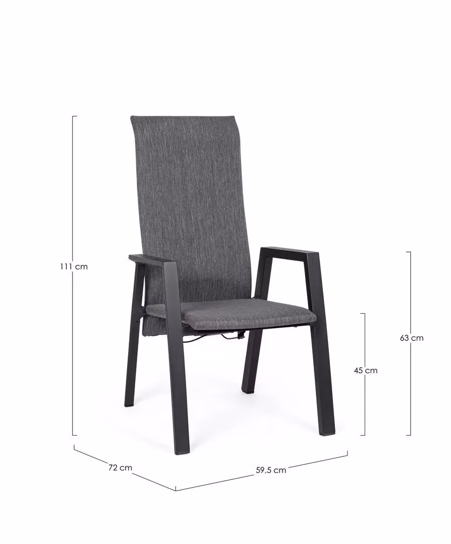 Sedia sdraio da giardino Bizzotto Ethan in metallo e textilene colore antracite opaco – 2