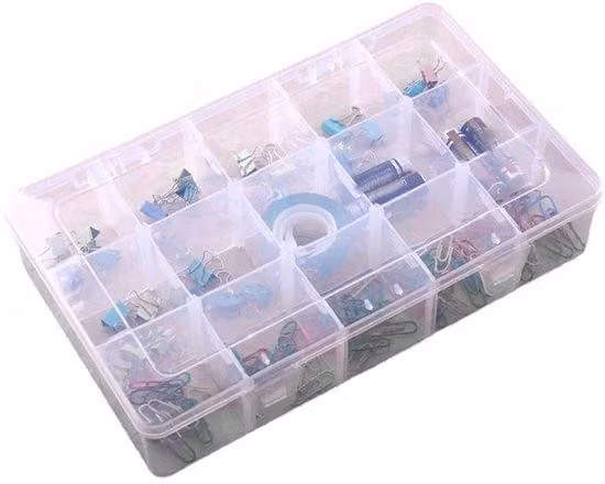 Contenitore organizzatore in plastica con coperchio trasparente e ampia capacità