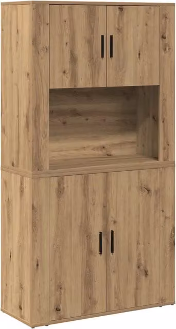 Credenza | Madia | Buffet da pranzo | Armadio da pranzo Rovere artigianale 80 x 33 x 150 cm Legno multistrato