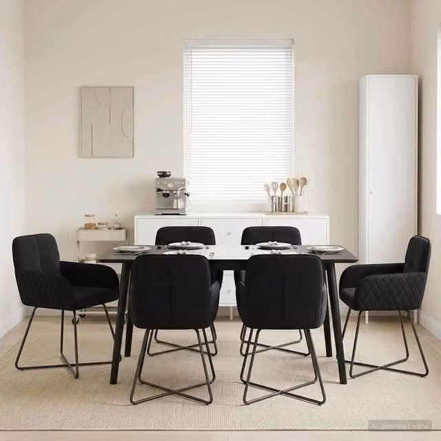 Sedie da pranzo 6 pz Velluto Nero 59 x 56,5 x 86 cm 3428224