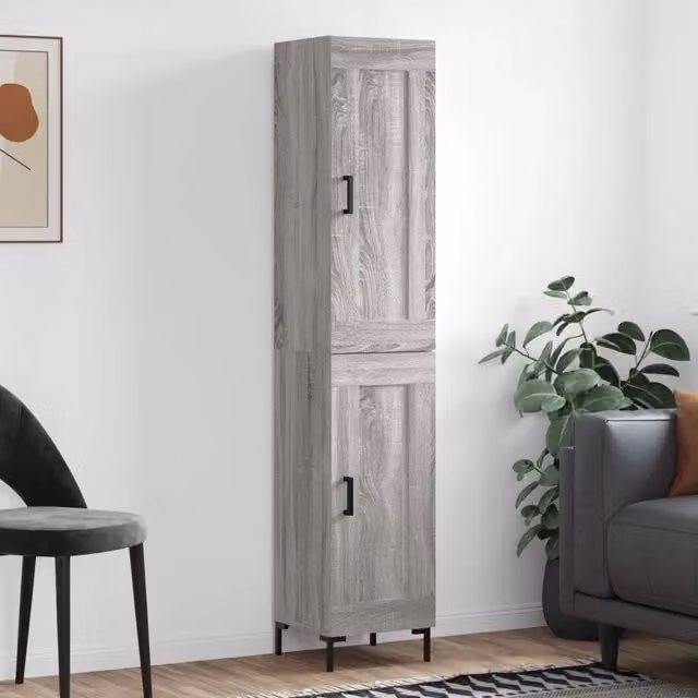 Credenza Grigio Sonoma 34,5x34x180 cm in Legno Multistrato 3200455