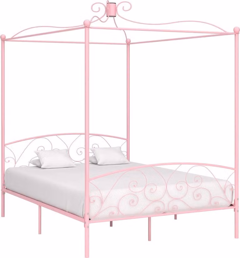The Living Store struttura letto a baldacchino in metallo rosa 160 x 200 cm